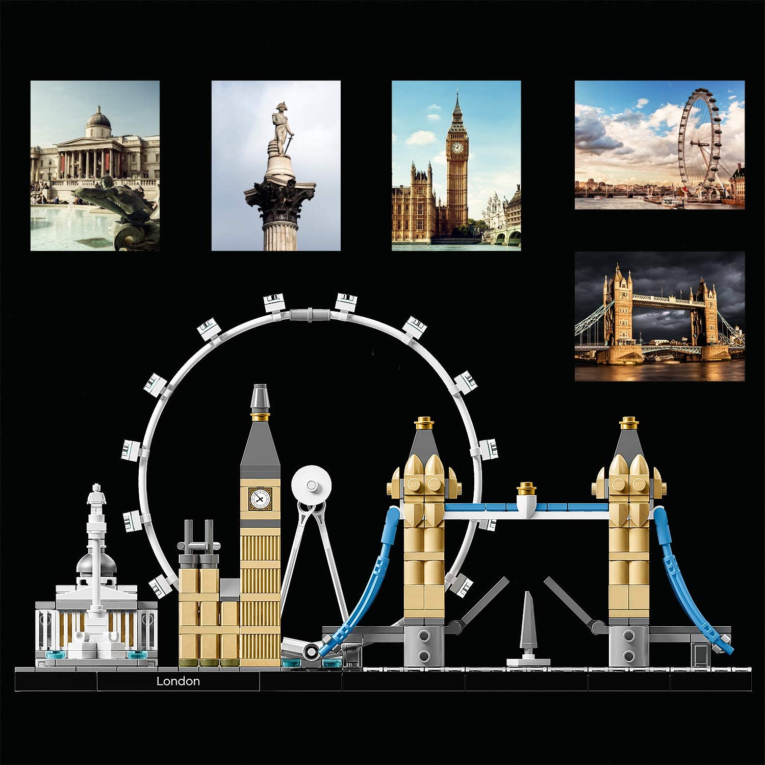 LEGO 21034 Architecture London Skyline Model Building Set, London Eye, Big Ben, Tower Bridge Collection